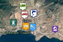 Карта Крыма с метками